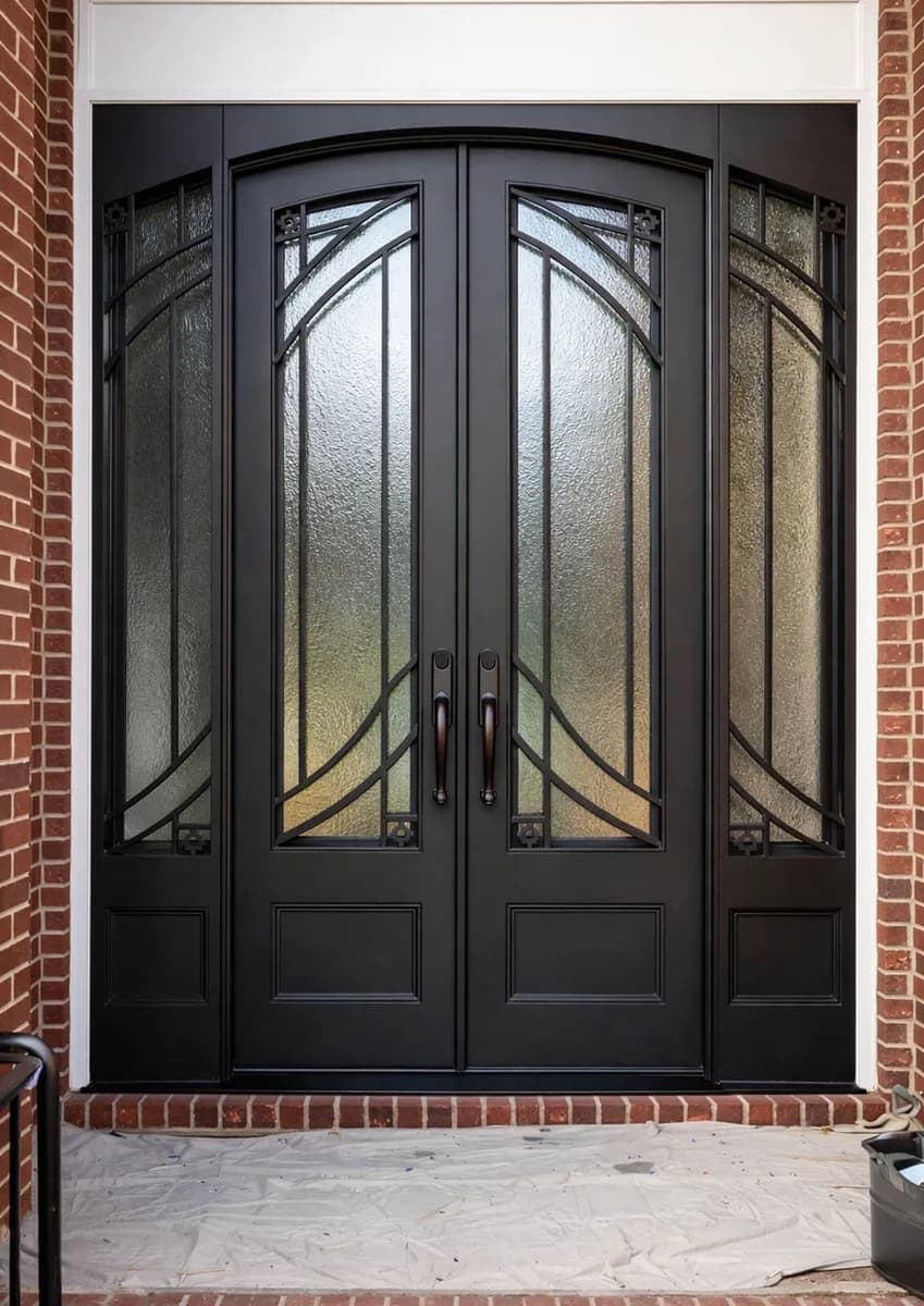 Double iron entry doors with sidelights — featured local project in Huntsville, AL