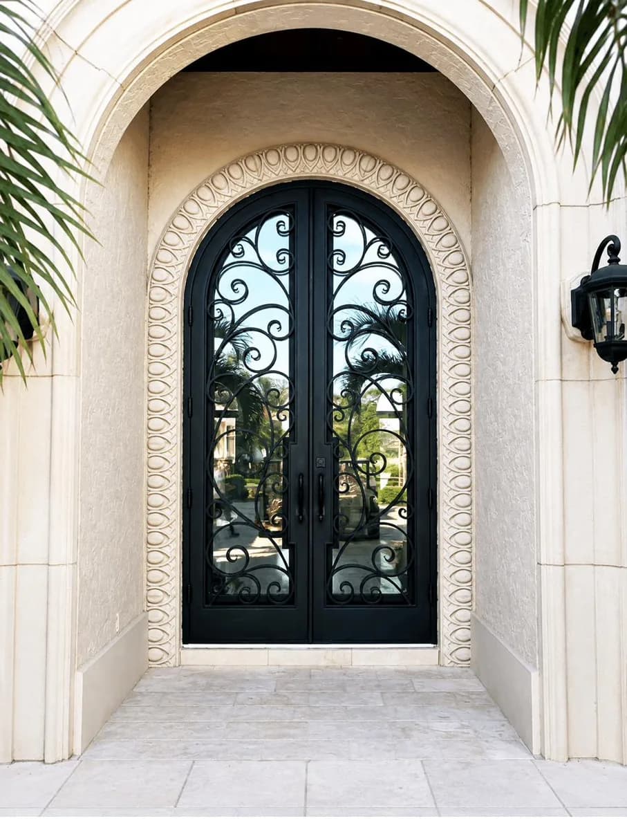Double iron entry doors — featured local project in Naples, FL