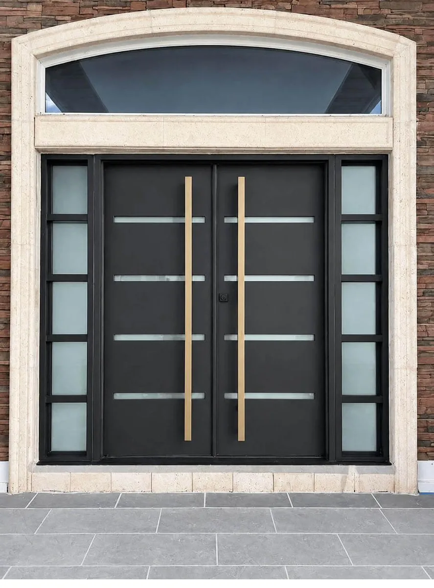 Double iron entry doors with sidelights — featured local project in Buckhead, GA