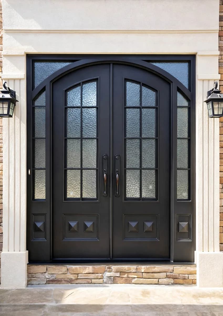 Double iron entry doors with sidelights — featured local project in East Cobb, GA