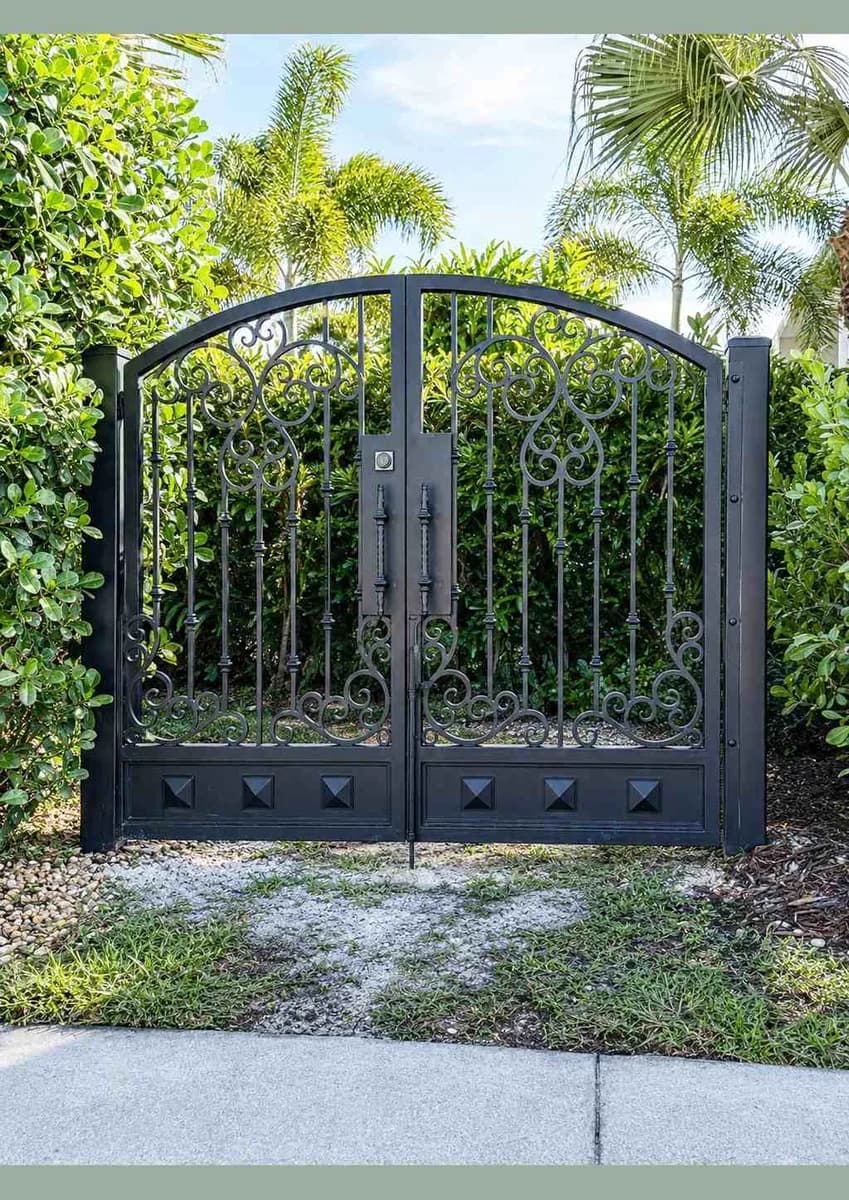 Iron courtyard gate — featured local project in Cary, NC