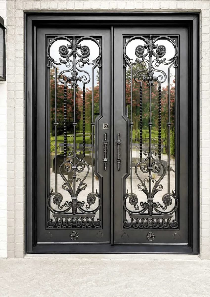 Double iron entry doors — featured local project in Cornelius, NC