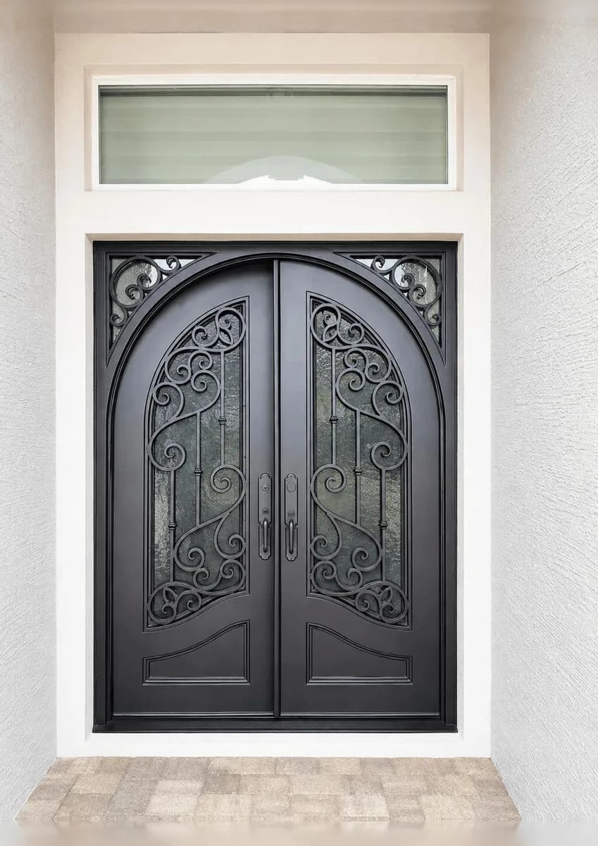 Double iron entry doors — featured local project in Cornelius, NC