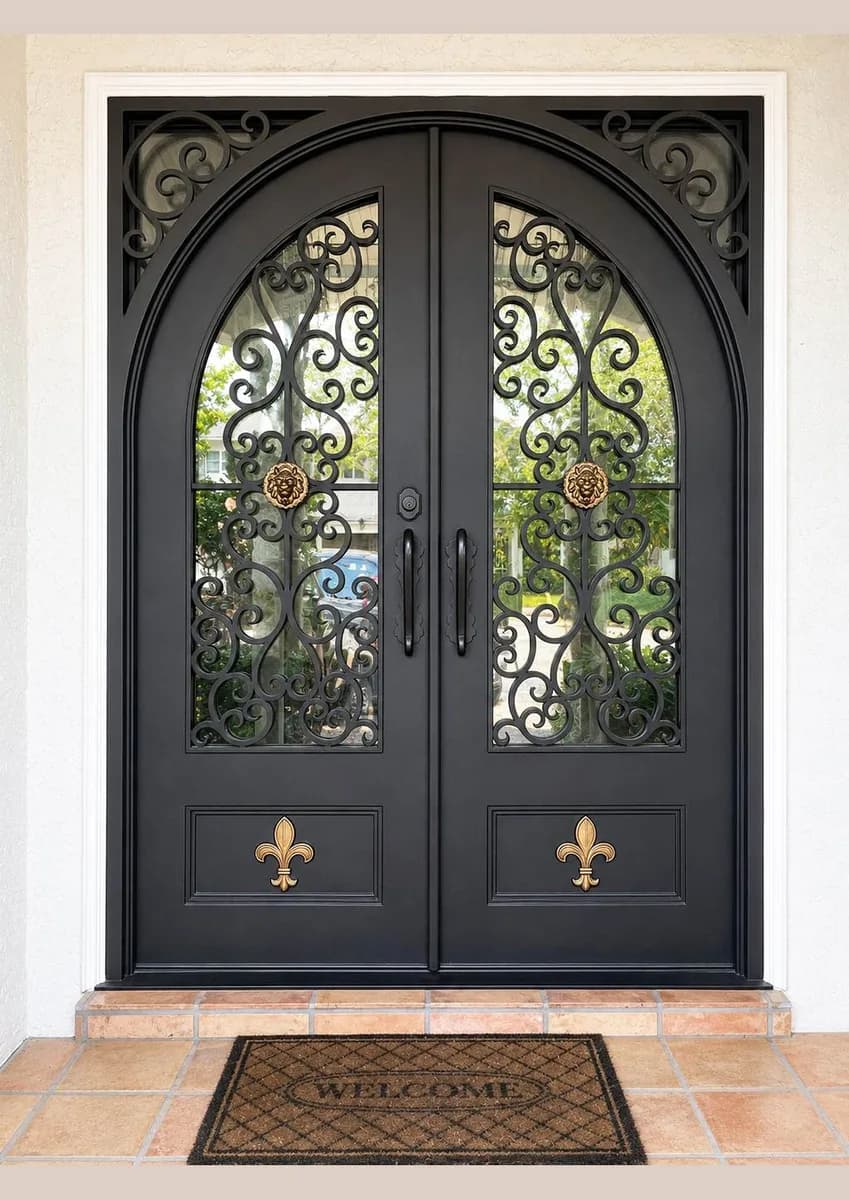 Double iron entry doors — featured local project in Cornelius, NC