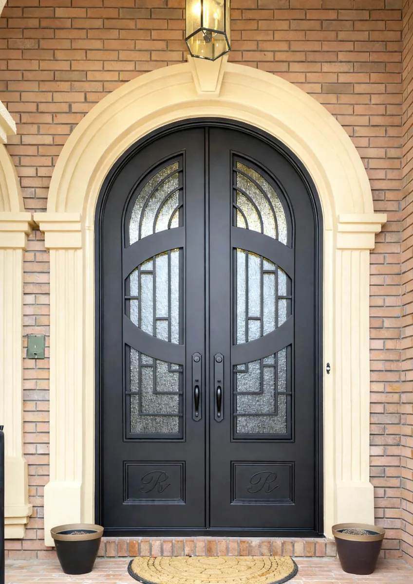 Double iron entry doors — featured local project in Waxhaw, NC