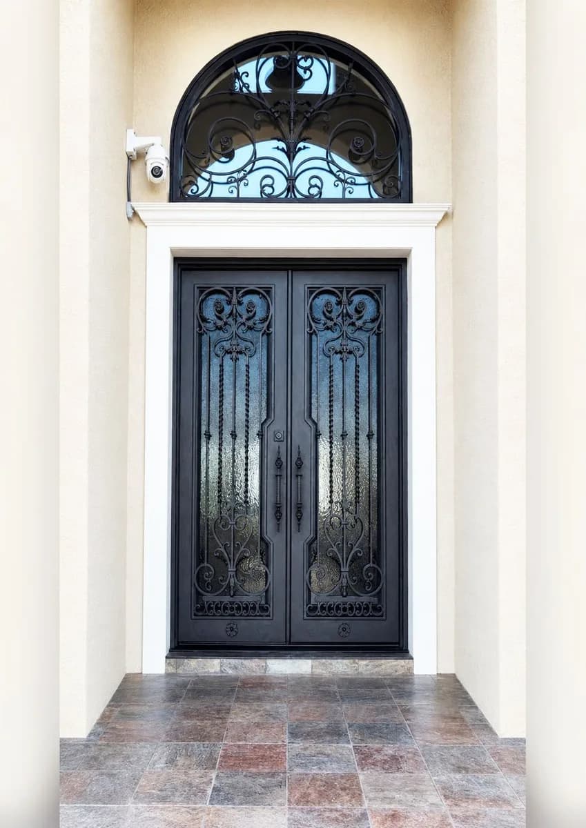 Double iron entry doors with transom — featured local project in Mount Juliet, TN