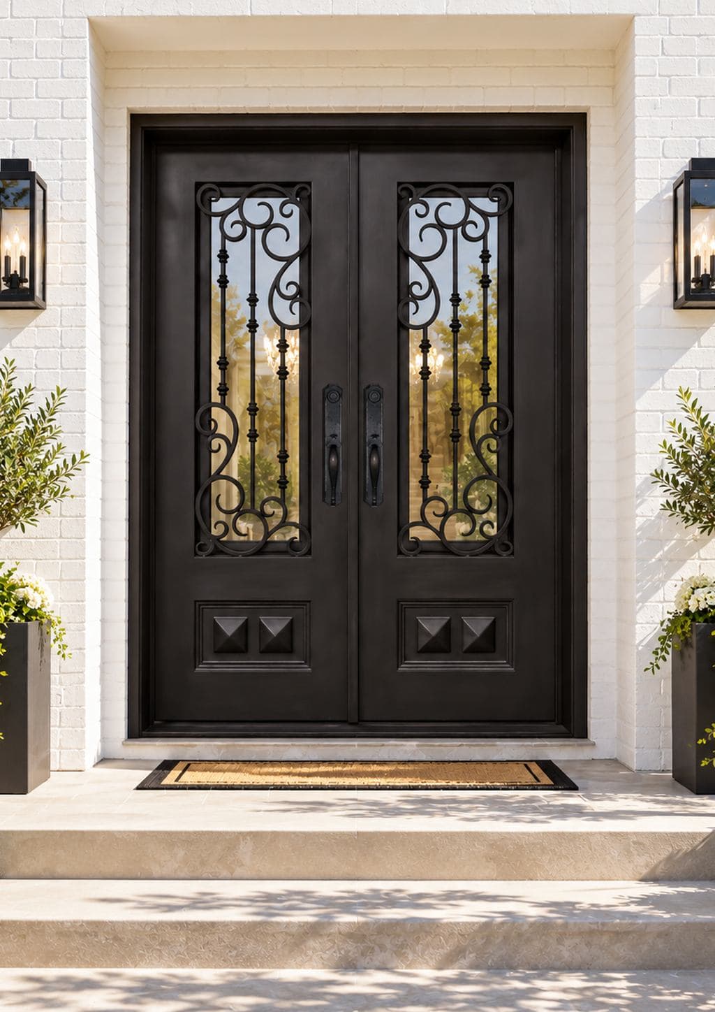 72” x 80” Double Iron Front Door – T102