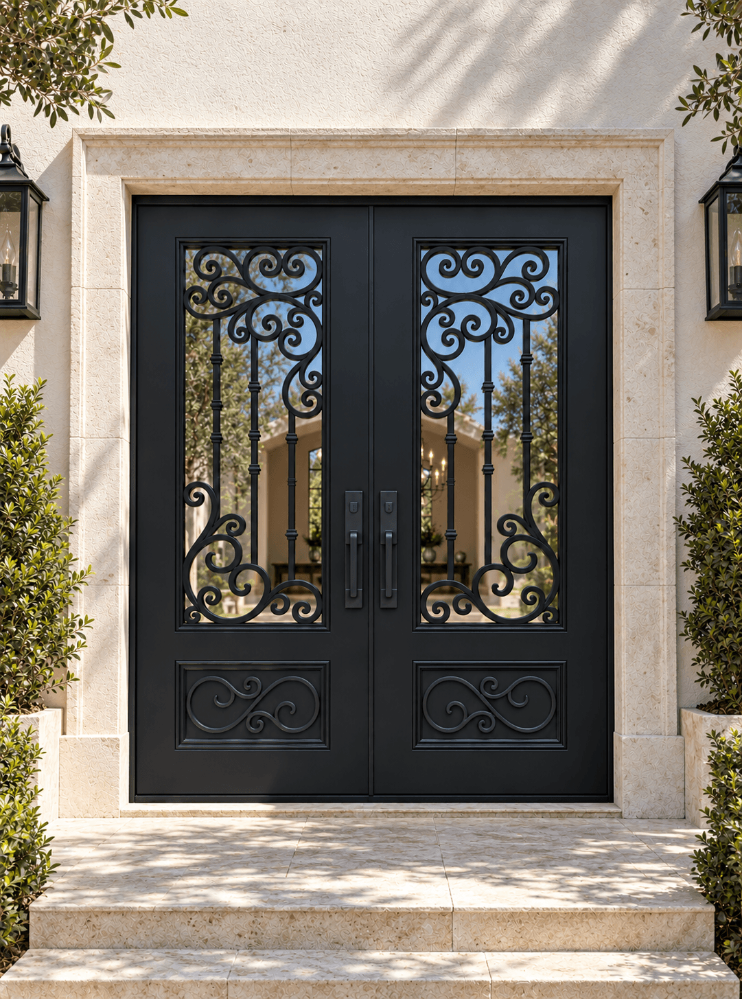 60” x 81” Double Iron Front Door – S9223