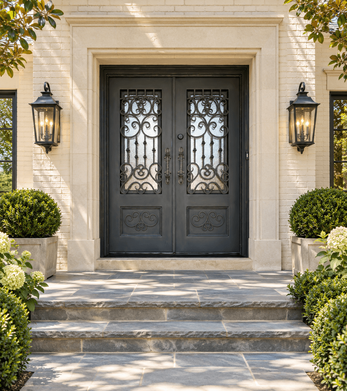 72” x 80” Double Iron Front Door – T115