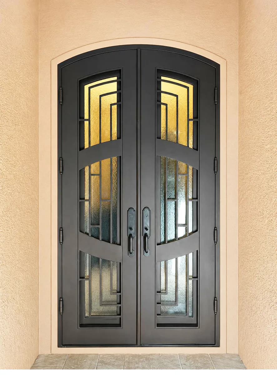 Contemporary Arched Double Iron Doors — Lakewood Ranch, FL