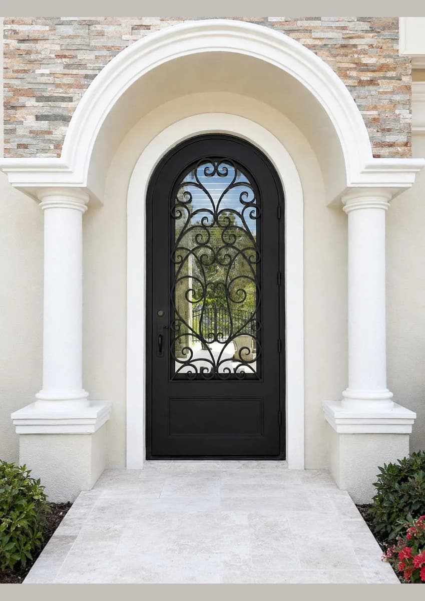 Arched Single Iron Entry Door — Wellington, FL