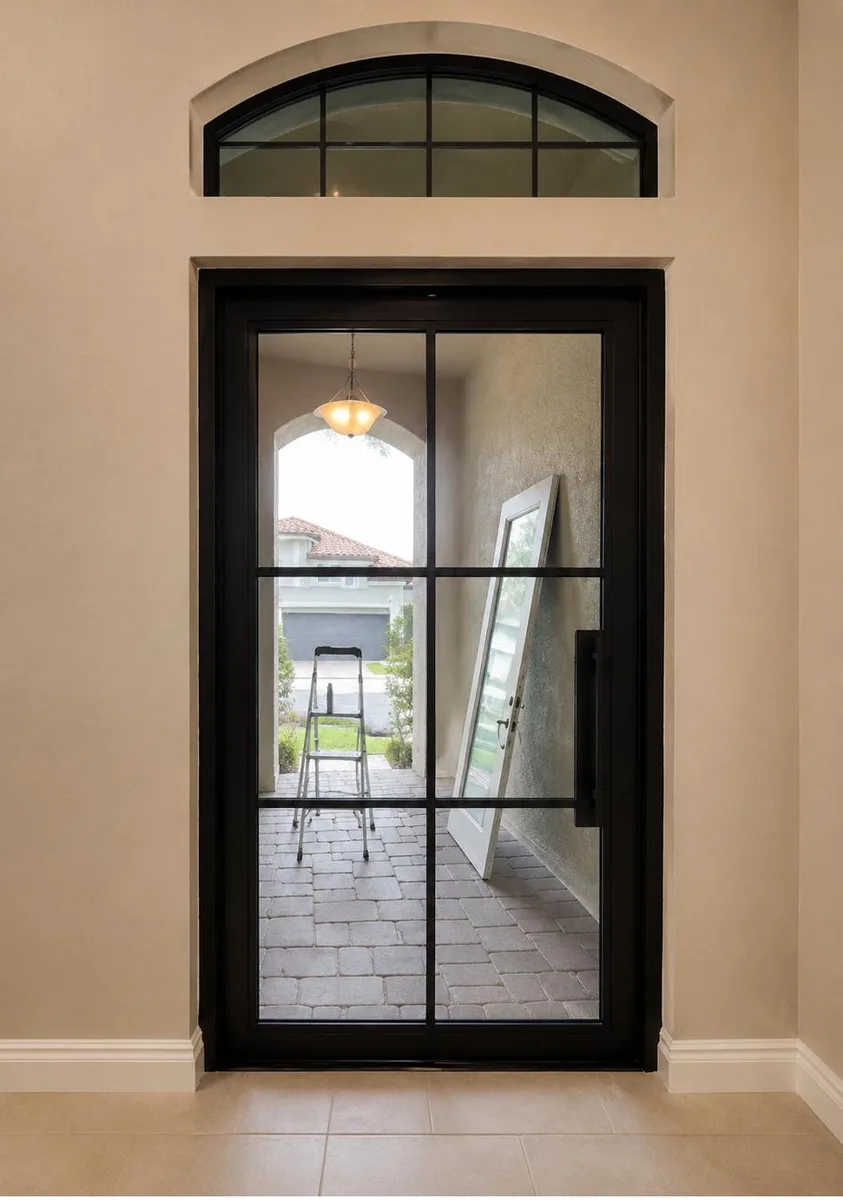Contemporary Single Iron Entry Door — Estero, FL