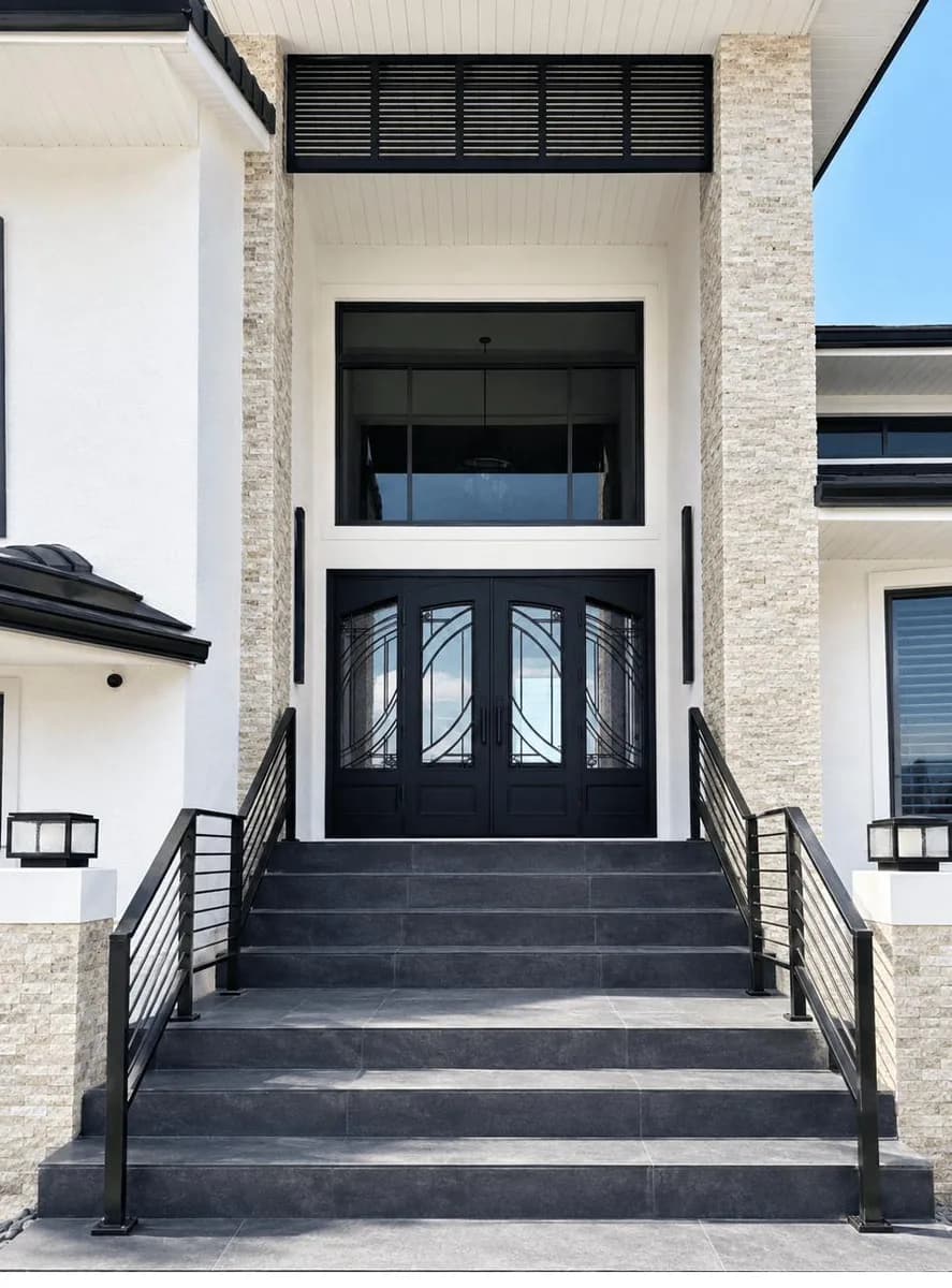 Modern Iron Doors with Sidelights — Punta Gorda, FL