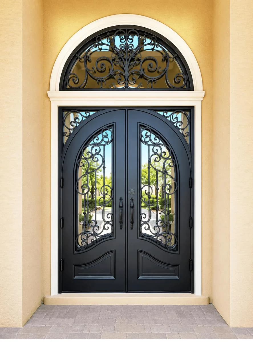 Double iron entry doors with transom — featured local project in Cape Coral, FL