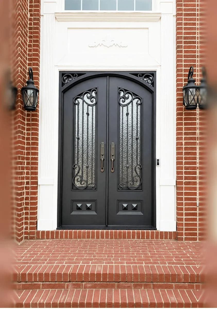 Double iron entry doors — featured local project in Marvin, NC