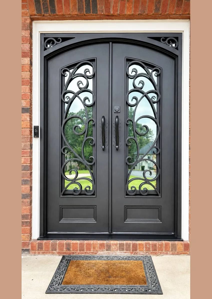 Double iron entry doors — featured local project in Marvin, NC