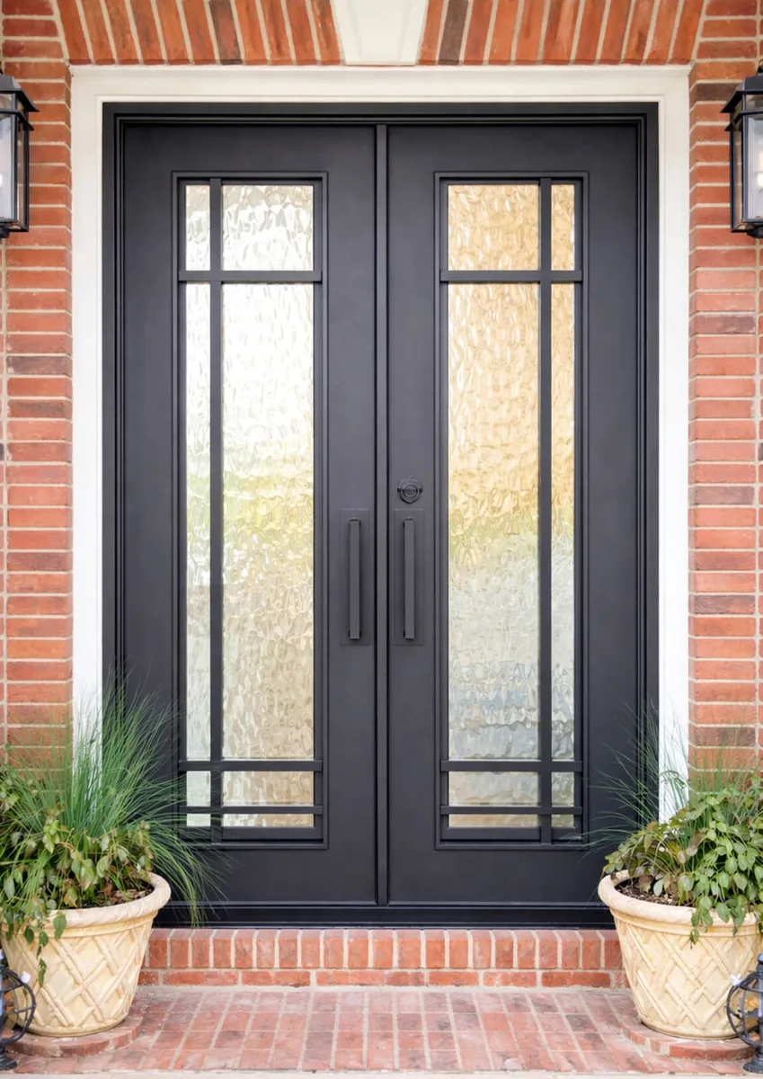 Double iron entry doors — featured local project in Weddington, NC