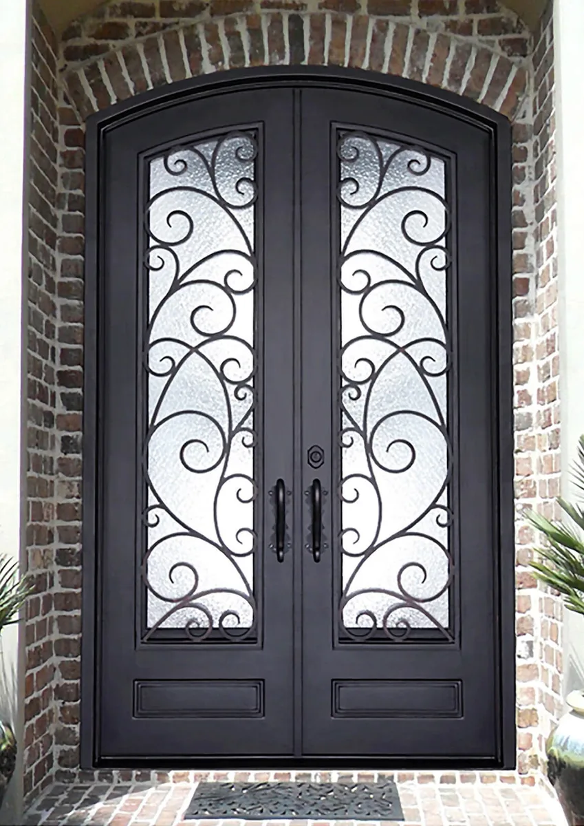 Double iron entry doors — featured local project in Weddington, NC
