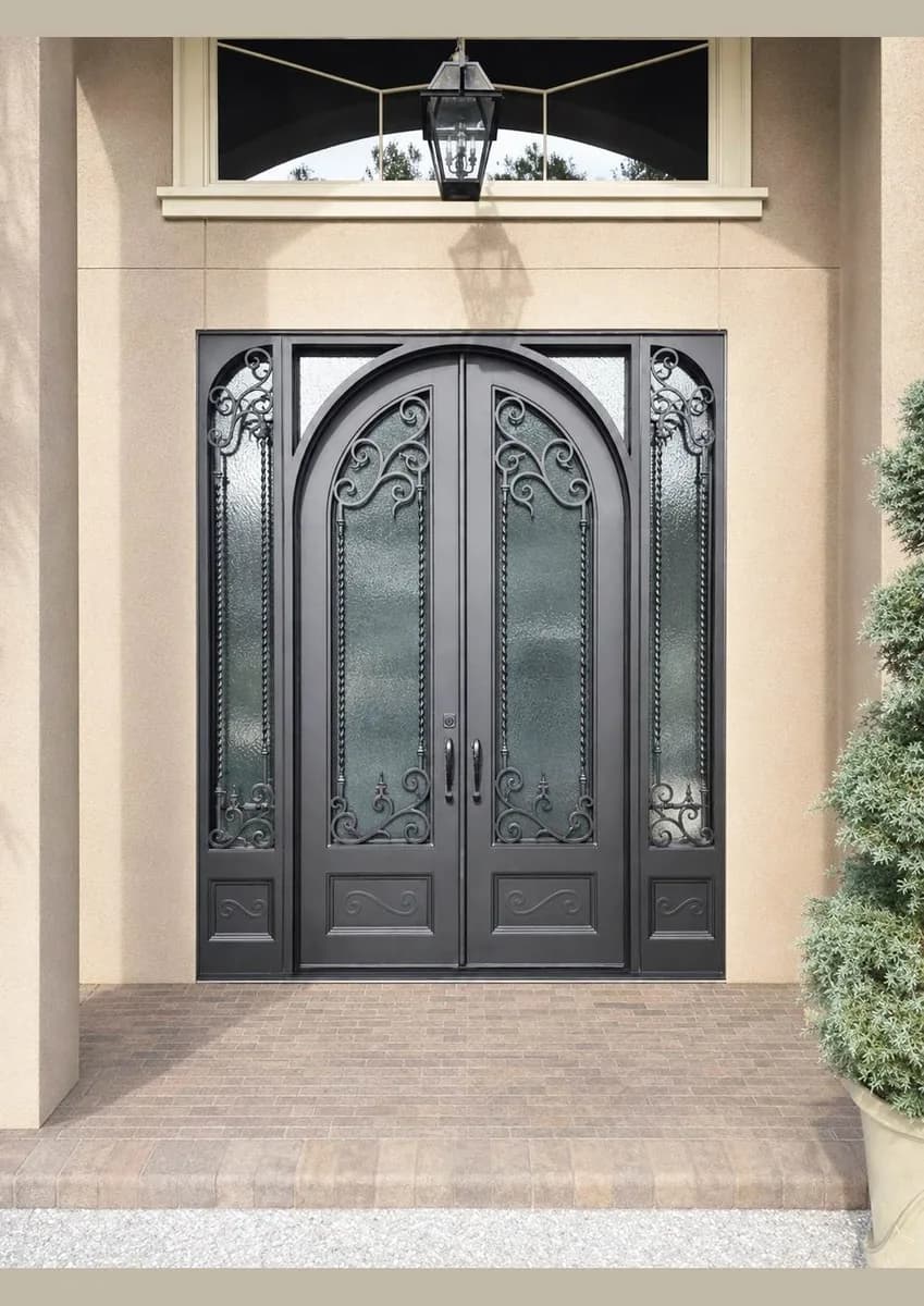 Double iron entry doors with sidelights — featured local project in Bluffton, SC