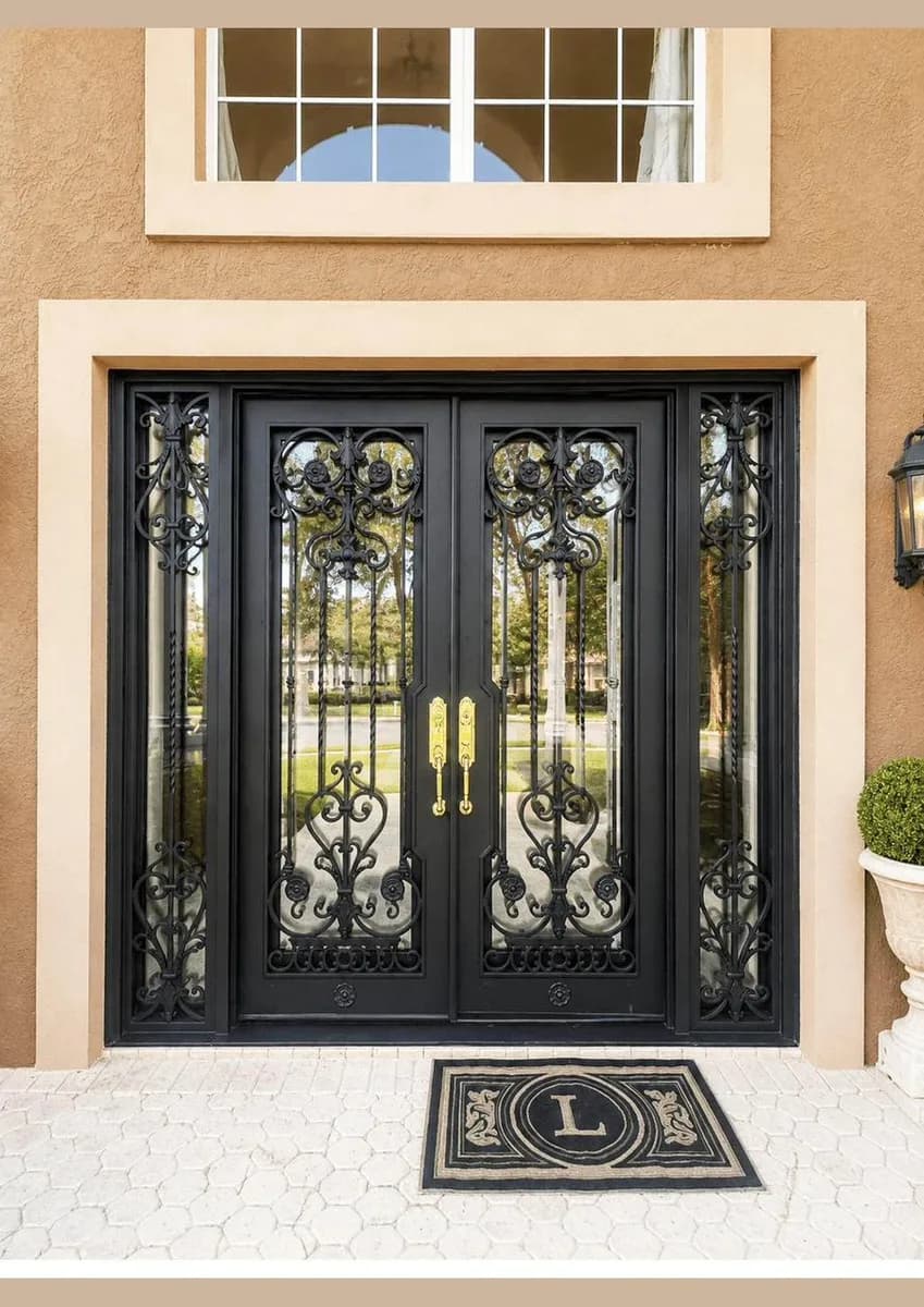 Double iron entry doors with sidelights — featured local project in Hilton Head Island, SC