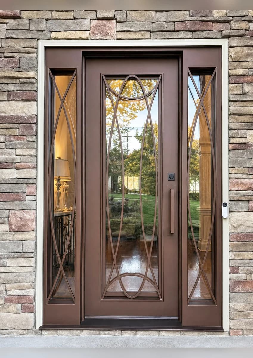 Double iron entry doors with sidelights — featured local project in Franklin, TN
