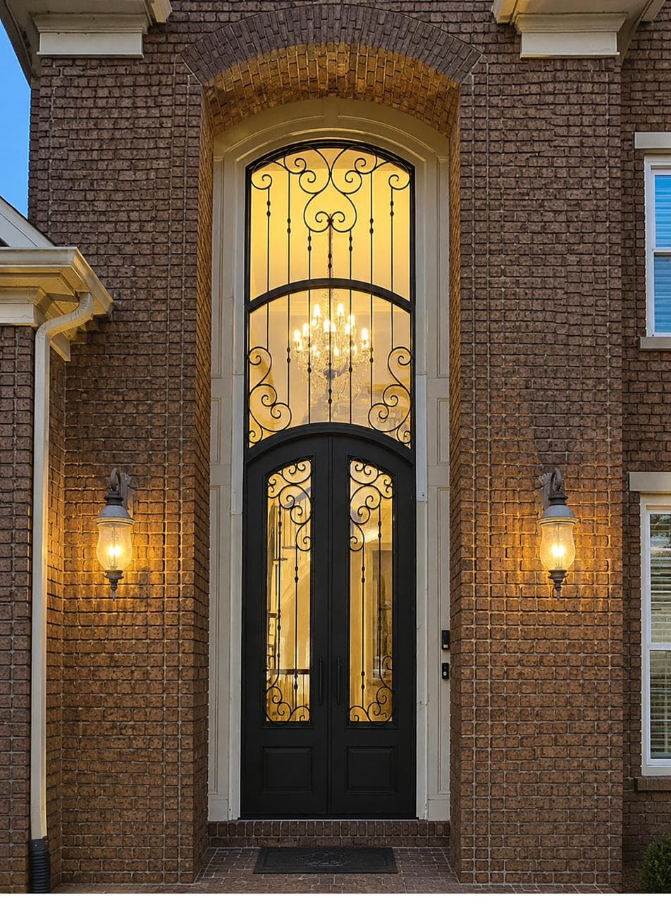 Iron Entry Double Door with transom- PS7307