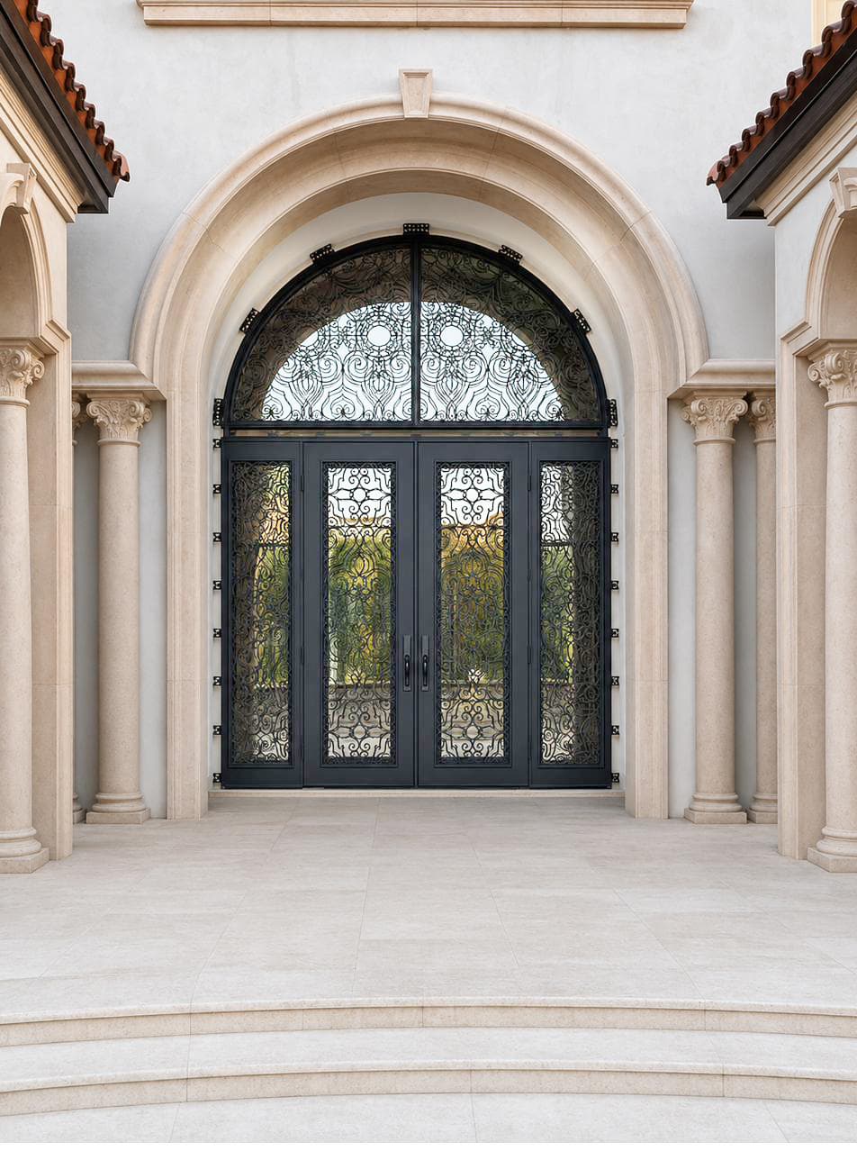 Iron Entry Double Door with transom- PS7361