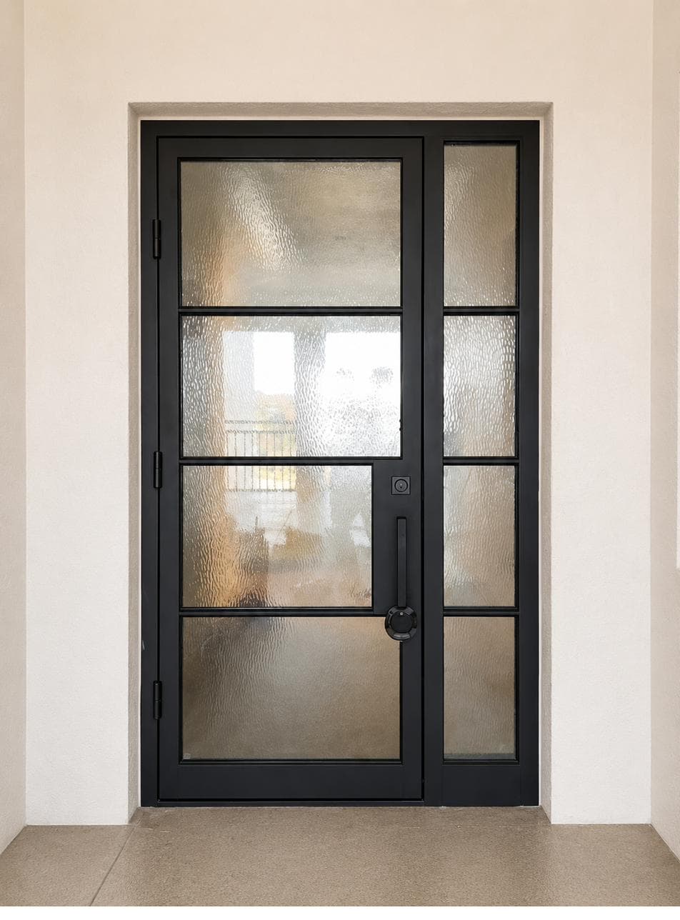 Iron Entry Single Door with Sidelights - PS7259