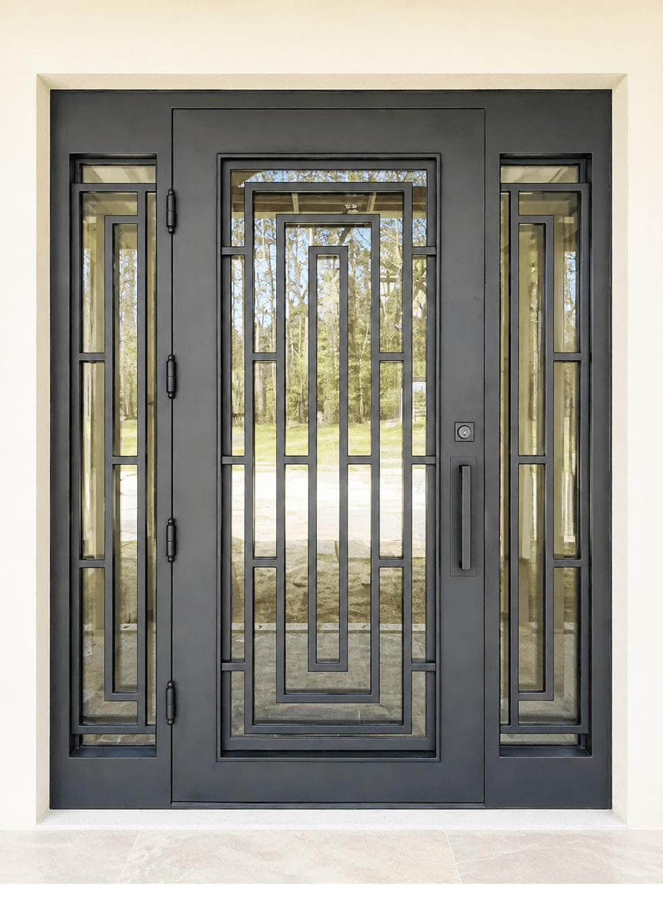 Iron Entry Single Door with sidelights- PS7359
