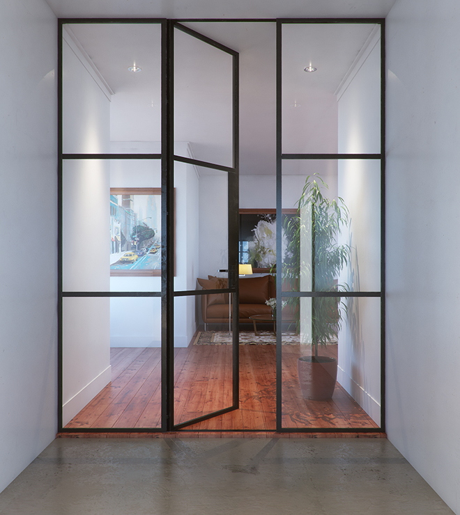 dream Logical efficacy Custom Steel Grid Interior Glass Door - A114 - Abby Iron Doors